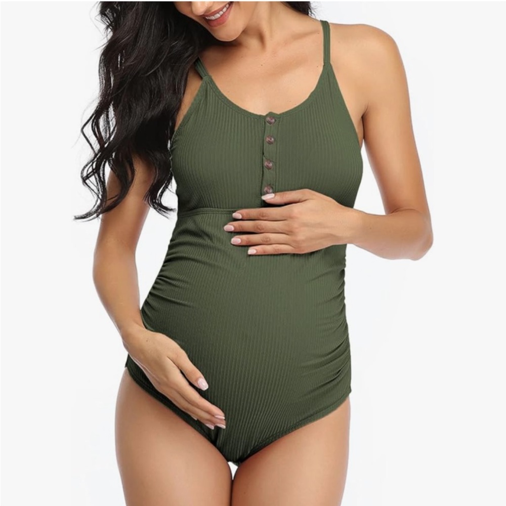 Ribbed Maternity Swimsuit - Size Large